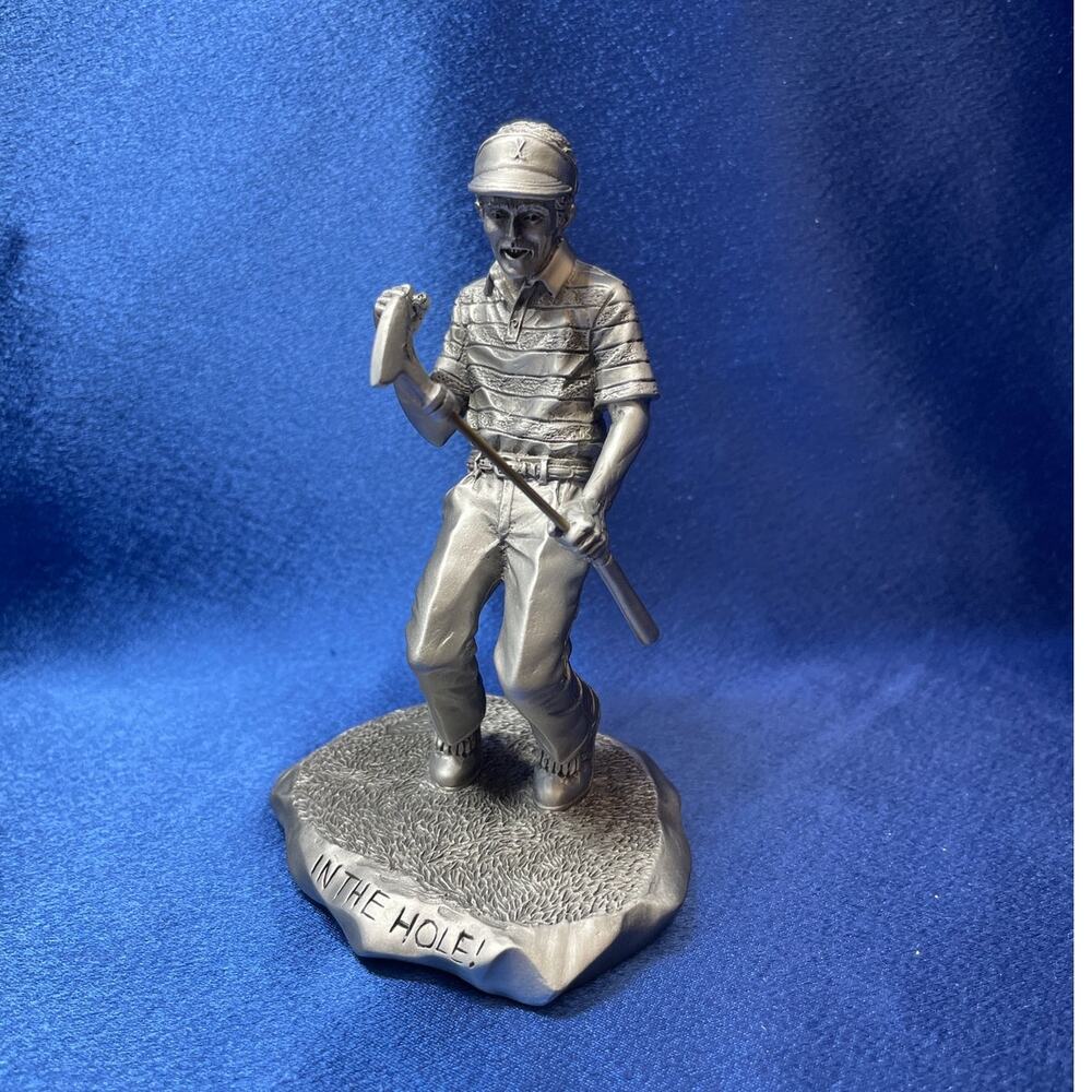 Barry Austin In The Hole Detailed Pewter Golfing Sculpture